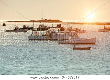 Lobster fishing boats in Maine, New England, USA