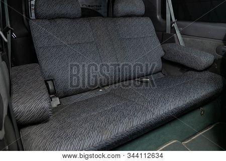 Novosibirsk, Russia - November 01, 2019:  Ssangyong Korando ,  Gray Interior Design, Car Passenger A