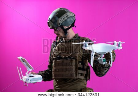 modern warfare soldier as drone pilot technician