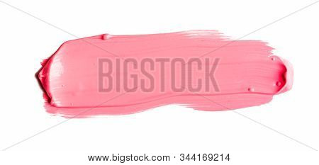 Pink Brush Stroke Isolated On White Background. Pink Abstract Stroke. Colorful Watercolor Brush Stro