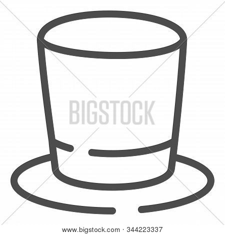 Cylinder Hat Line Icon. Top Hat Vector Illustration Isolated On White. Gentleman Hat Outline Style D