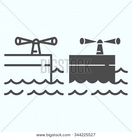 Port Line And Glyph Icon. Dock Vector Illustration Isolated On White. Dockside Outline Style Design,