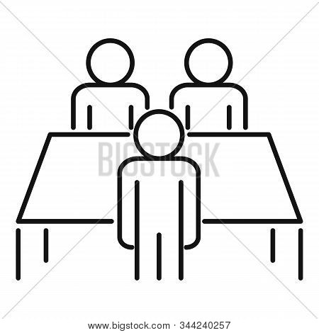 Productive Table Cooperation Icon. Outline Productive Table Cooperation Vector Icon For Web Design I