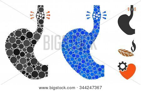 Esophageal Cancer Mosaic Of Circle Elements In Different Sizes And Color Tints, Based On Esophageal 