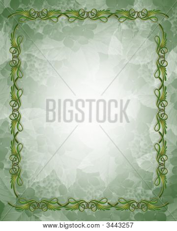 플로랄 디자인에 녹색 테두리를 장식