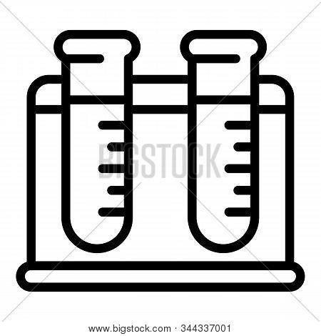Test Tube Stand Icon. Outline Test Tube Stand Vector Icon For Web Design Isolated On White Backgroun