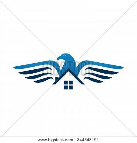 Eagle Home Logo Design Vector For Property Housing Company Concept Illustration