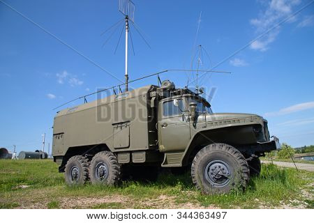 Soviet surface-to-air anti aircraft systems on the military exhibition