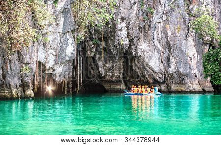 Cave Entrance Of Puerto Princesa Subterranean Underground River With Longtail Boat - Wanderlust Trav