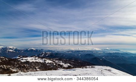 The Mount Matajur, In Italy, In A Sunny Winter Day