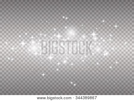 Sparkling Magical Dust Particles Interior Stock Vector. Christmas Flash. Dust. Dust Sparks And Golde