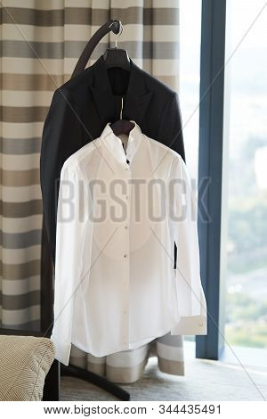 Groom Wedding Set With Shoes Wristwatch Bow Tie, Close-up