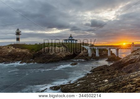 Sunrise Over The Pancha Island In Galicia, Spain