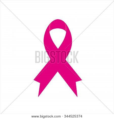 Awareness Ribbon Icon Isolated On White Background. Awareness Ribbon Icon For Breast Cancer Campaign