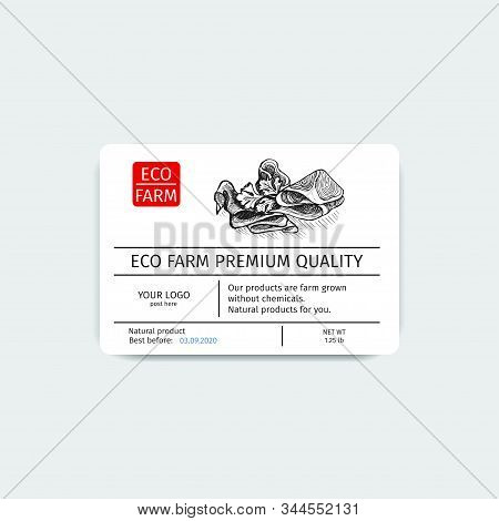 Corporate Identity For A Butcher Shop. Sticker For Boxing Natural Products. Packaging For Maet Box.