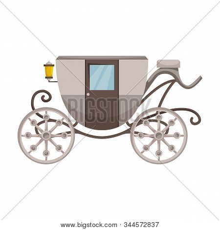 Retro Brougham Vector Icon.cartoon Vector Icon Retro Brougham Isolated On White Background.