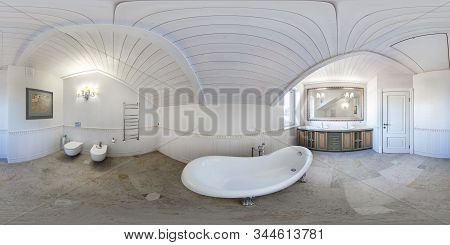 Grodno, Belarus - December, 2019: Full Seamless Spherical Hdri Panorama 360 Degrees Angle View In Of
