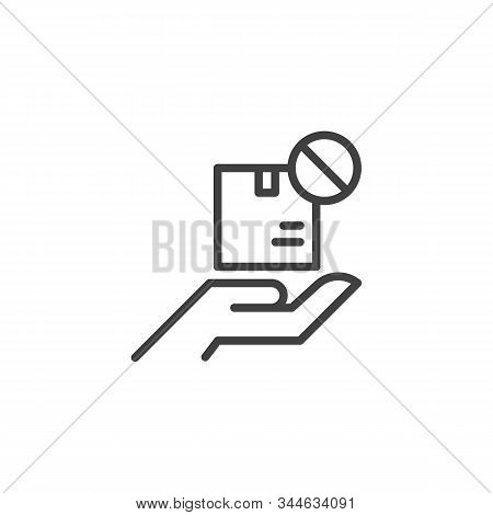 Delivery Status Unavailable Line Icon. Linear Style Sign For Mobile Concept And Web Design. Parcel B