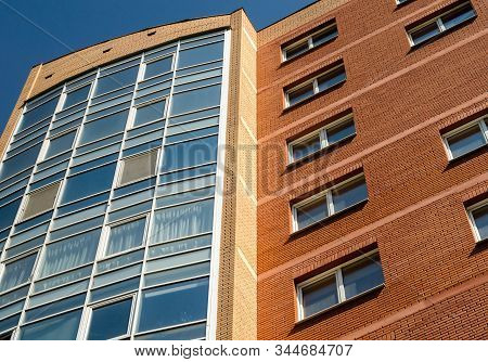 Front Of House On Blue Sky Background