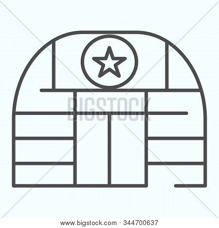 Military Base Thin Line Icon. Army Building Vector Illustration Isolated On White. Airbase Outline S