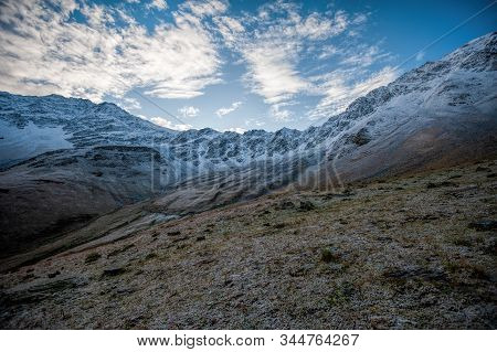 View Of The Snowed Atsunta Pass, Georgia