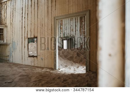 Desert Sand Has Invaded And Taken Over These Rooms In Kolmanskoppe, Namibia