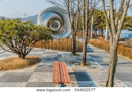 Metal Sculpture Of Concentric Circles