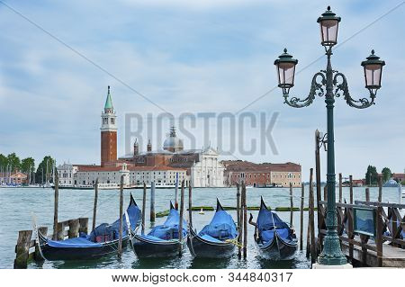 Gondola Floating In Grand Canal, Venice, Italy