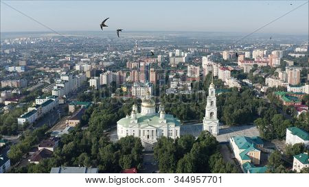 Panorama Of The City Of Penza From The Air In The Summer. Penza, Russia. The City Of Penza In Russia