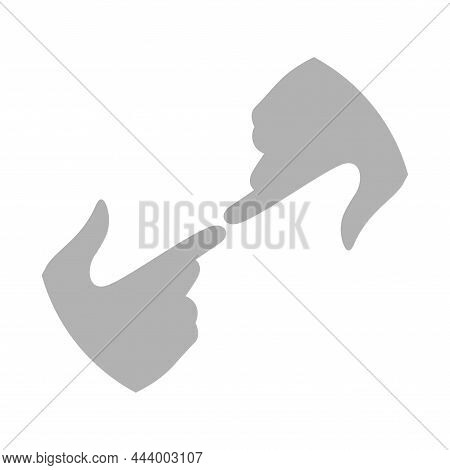 Two Hands In Touch. Michelangelo Hands Simple Icon, Template. Flat Isolated Christian Vector Illustr