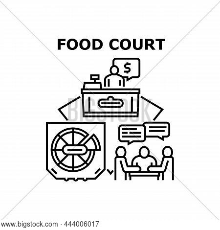 Food Court Cafeteria. Reastaurant Mall. Eat People. Cafe Interior. Meal Canteen. Business Fast Dinne