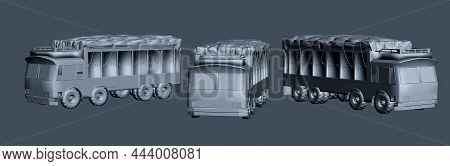 Indian Truck 3d Model Render From Different Angles, Truck Illustration, Truck Matte Painting For Vfx