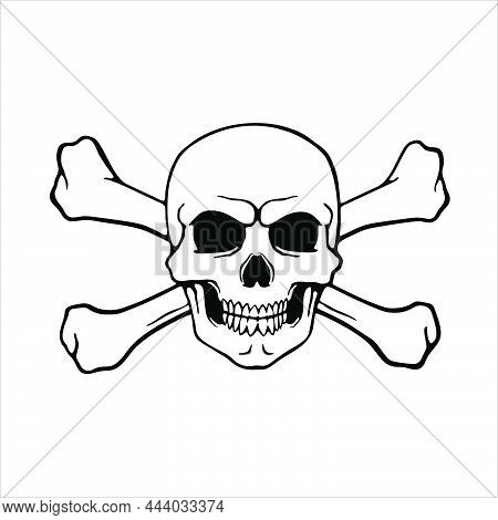 Skull With Crossbones Icon. Skull With Crossbones Simple Vector Icon. Skull With Crossbones Icon.