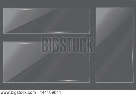 Glass Plates Icon. Rectangular Shape. Overlay Effect. Transparent Sign. Simple Flat Art. Vector Illu
