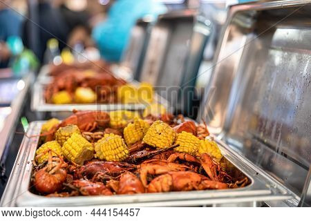 Red Boiled Crawfish And Corn