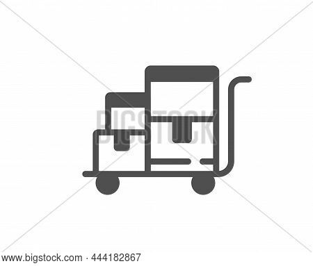 Inventory Cart Icon. Wholesale Delivery Sign. Warehouse Boxes Symbol. Classic Flat Style. Quality De