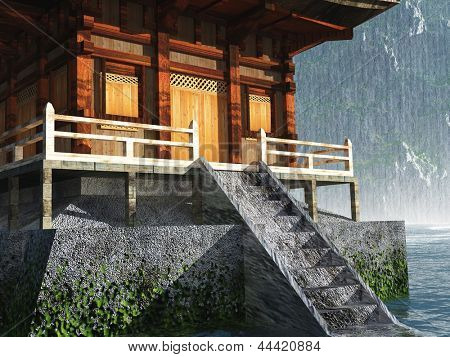Buddhistisk tempel i bjergene
