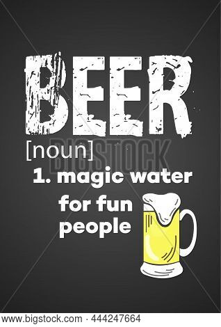 Beer Magic Water Funny Social Media Post Flyer Or T Shirt Template Design