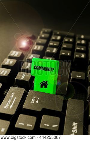 Text Caption Presenting Community. Business Idea Specific Population With A Common Characteristics L