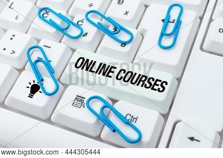 Conceptual Caption Online Courses. Business Idea Revolutionizing Formal Education Learning Through I