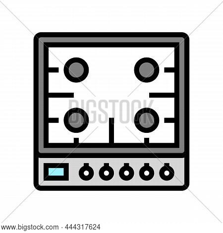 Gas Cooktop Color Icon Vector. Gas Cooktop Sign. Isolated Symbol Illustration