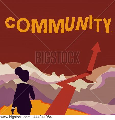 Conceptual Display Community. Concept Meaning Specific Population With A Common Characteristics Livi