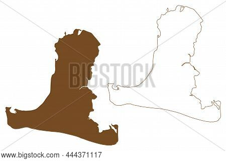 Hayling Island (united Kingdom Of Great Britain And Northern Ireland, England) Map Vector Illustrati