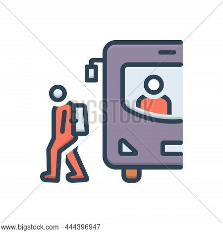 Color Illustration Icon For Student-drop-from-school-bus Student Drop School Bus Back-to-home Walk T