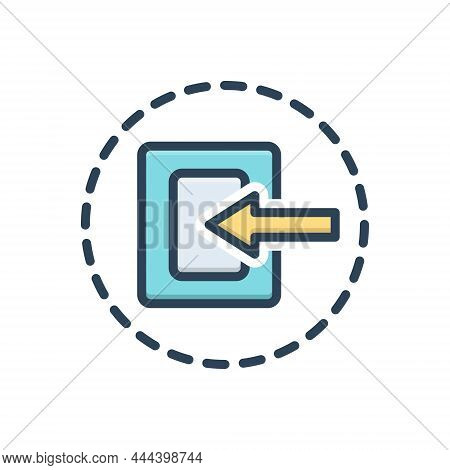 Color Illustration Icon For Internal Inner Inlying Inward Interior Intramural Within