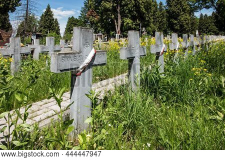 Chelm, Poland, June 13, 2021:  The Graves Of Soldiers Killed In The Polish-soviet War From 1919 To 1