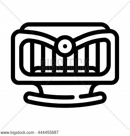 Rocking Bed Line Icon Vector. Rocking Bed Sign. Isolated Contour Symbol Black Illustration