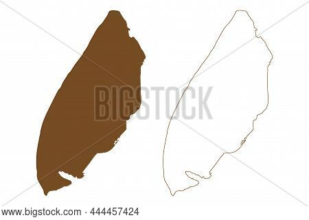 Texel Island (kingdom Of The Netherlands, Holland, West Frisian Islands) Map Vector Illustration, Sc