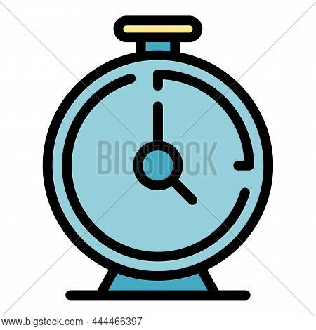 Kitchen Clock Icon. Outline Kitchen Clock Vector Icon Color Flat Isolated