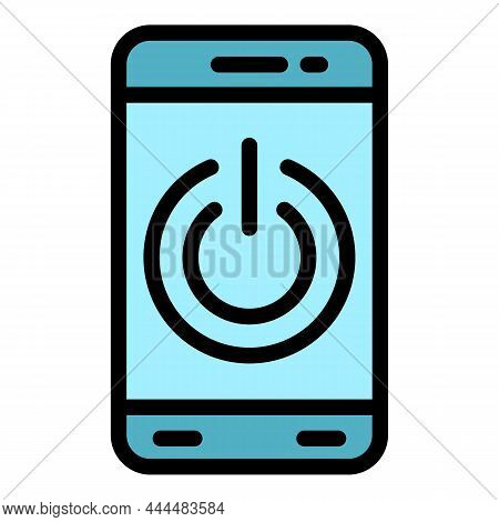 Turn Off Smartphone Icon. Outline Turn Off Smartphone Vector Icon Color Flat Isolated